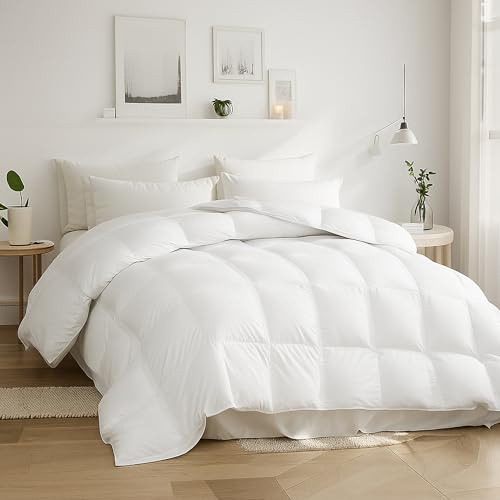 Beautyrest Goose Down Fiber Comforters King Size, Lightweight Blanket/Duvet Insert for Summer and Hot Sleepers, 100% Cotton Fabric, 8 Corner Tabs, Hotel Collection Down Fiber Blanket, 106x90 Inch
