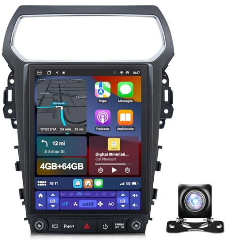 12.1 Car Radio Upgrade for Ford Explorer 2011-2019,Wireless CarPlay Android Auto,Android 13 Head Unit with WiFi SWC GPS 1080P Backup Camera 4+64GB