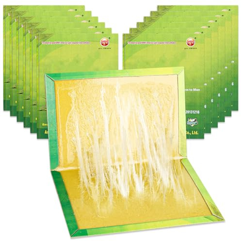 Sticky Pest Trap Boards 12 Pack, Extra Strong Multi-Use Glue Trap Pads for Indoor Outdoor Home Kitchen Garden