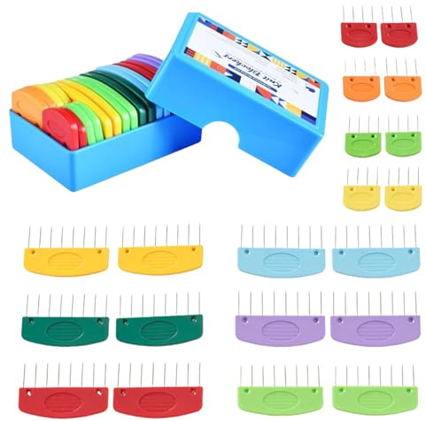 Blocking Pins for Knitting & Crochet, 20Pcs Knit Blocking Combs Set with Storage Box, Stainless Steel Rust-Proof Blocking Pins for Blocking Mats, Crochet & Knitting Projects, Blankets, Scarves