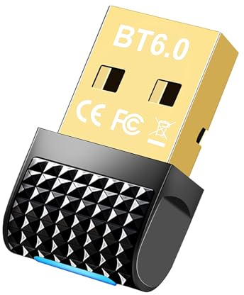 Chiavetta Bluetooth per PC, Adattatore Scheda Bluetooth USB Dongle Blue-tooth 6.0 Ricevitore per Desktop, Laptop, Auricolari, Tastiera, Mouse Compatibile con Windows 11/10/8.1