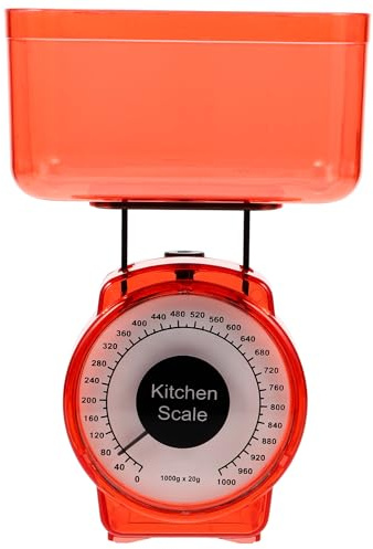SUPVOX Bilancia da Cucina Meccanica in Plastica 1kg, Strumento di Pesatura Preciso per Alimenti, Accessorio da Cucina per Uso Domestico e Professionale in Ristoranti e Bar Colore Casuale