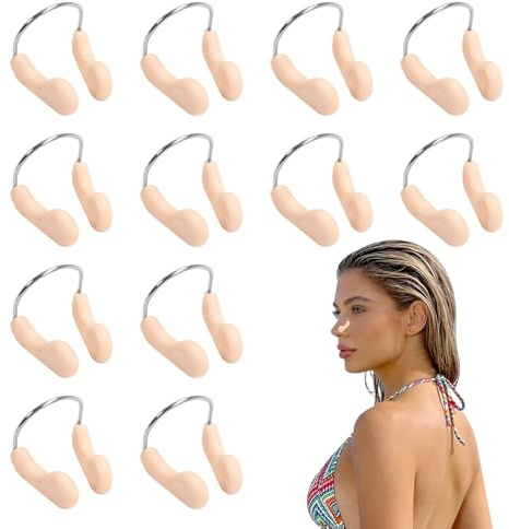 Youkly Nose Clips Swimming, 12 pcs Unisex Adult Kids Swimming Nose Clip | Training Nose Plugs Swimming Competition Protector, for Water Sports Pool & Training