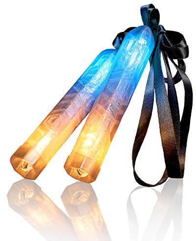 Crystal Poi Lite v2 - Glowstringer LED Light-up Glow Stick Poi for Party, Practice & Flow Arts Play | Batteries & Charger Included