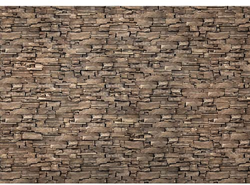 Runa Art Fototapete Steinwand 3D Effekt 352 x 250 cm Vlies Tapeten XXL Moderne Wandtapete Wohnzimmer Schlafzimmer Braun 9086011a