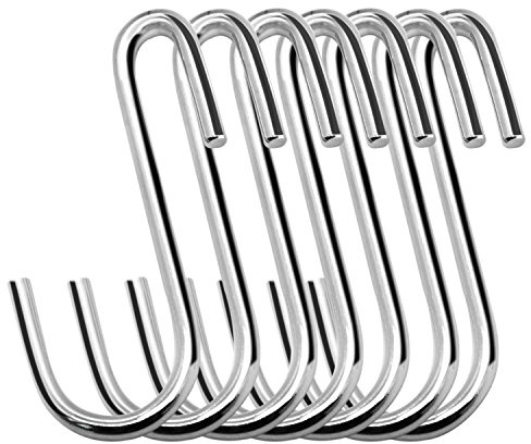 30 Pack 2.4 inches Heavy Duty S Hooks for Hanging, Pan Pot Holder Wire Shelves Rack Hooks for Hanging, S Shaped Hanger Metal Hooks for Kitchen Pots Utensils Jeans Clothes Bags Hats Towels Plants