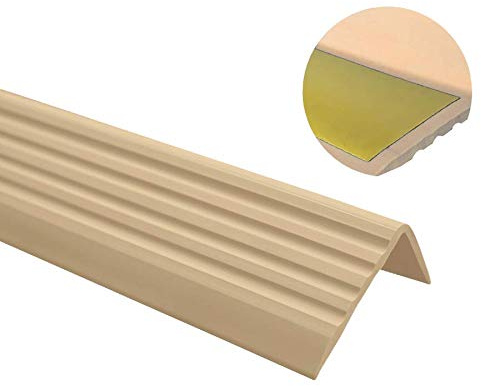 TMW Profiles PVC Bullnose Stair Nosing 40mm × 25mm – Self-Adhesive – Anti-Slip, 1.18m (Creme)
