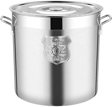 WHLMYH POT Zuppiera con coperchio, in acciaio inox, con coperchio a induzione in acciaio inox, rapida conduzione del calore, 8 dimensioni, argento, 60 cm x 60 cm