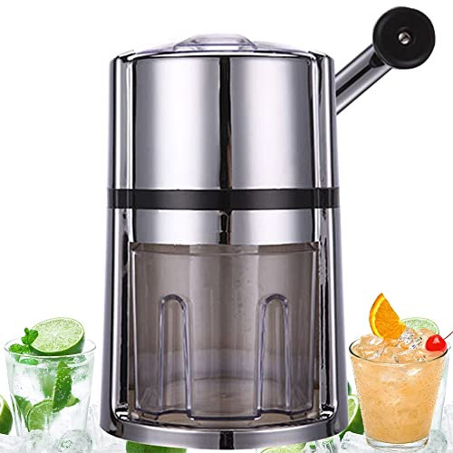 DYK&NX Machine à Glace Pilée Portable, Broyeur à Glace INOX, Rasoir Manuel pour Broyeur De Glace Machine, Broyeur De Glace De Brise-Glace pour Concassage Rapide