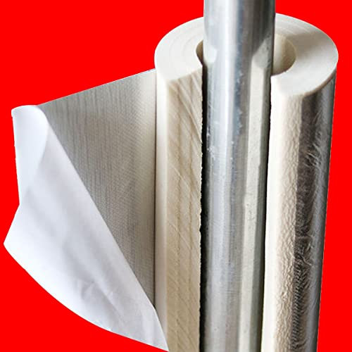 AMOCHO Weißes Schaumrohr Rohr mit Selbstklebender Aluminiumfolienverkleidung, selbstdichtendes isoliertes Rohr, Wärmedämmung feuerhemmend, Innendurchmesser 20-219mm (0.79-8.62in)