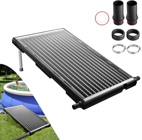 UISEBRT Poolheizung Solar Sonnenkollektor 15 l Wasserinhalt Pool Solarheizung für Warmwasser Pool Schwimmbad Gartendusche, 111.5 x 66 x 35 cm