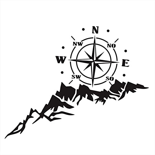 LICHENGTAI Autoaufkleber Kompass Grafikaufkleber Offroad Windrose Sticker Folie für Auto Motorrad Wohnwagen Wohnmobil Anhänger Aufkleber Selbstklebend Kfz Zubehör