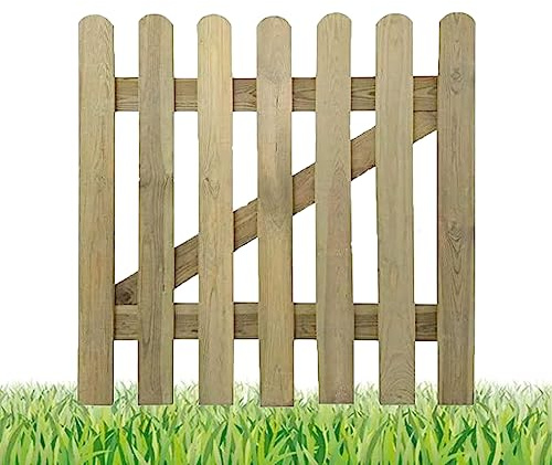 zeeyrak Durable 3 x 3Ft Wooden Garden Gate, Picket Fence Gate, and Round Top Garden Gates, Excellence Garden Gates Wooden for Your Perfect Outdoor Space!