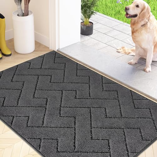FCSDETAIL Zerbino Interno 50 x 80 cm, Tappetino Antiscivolo e Lavabile in Lavatrice, Tappetino d'Ingresso Assorbenti per Cane, Ingresso, Porta e Corridoio