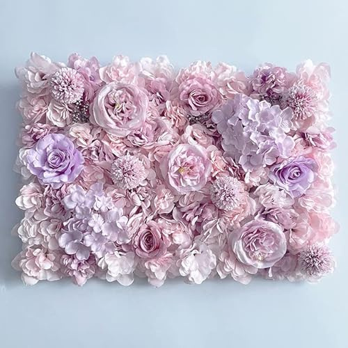 QIUMING 1 pièces Rose Floral Panneau Mural Mur Artificiel Fleur Fond 3D Soie Hortensia Rose Panneau pour la Maison fête Mariage Fond décor