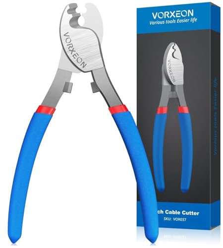VORXEON Tagliacavi Elettrici 6Pollici, Wire Cable Cutters Materiale in Acciaio 55# Resistente, Trancia Cavi per Cavi in Alluminio e Rame Adatto per Tagliare Fili da 0-25mm² (più piccoli di AWG3/0)