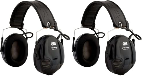 3M PELTOR SportTac Headset, 26 dB, tasses bandeau pliable, MT16H210F-478-RD, rouge/noir (Lot de 2)