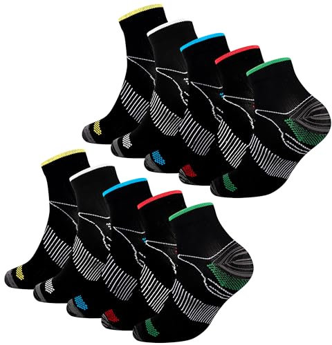 Belloxis 10 Paar Kompressionsstrümpfe Herren Kompressionssocken Herren Socken Herren 43-46 Kurz Compression Socks Thrombosestrümpfe Herren Fersensporn Socken Sport Plantarfasziitis Socken