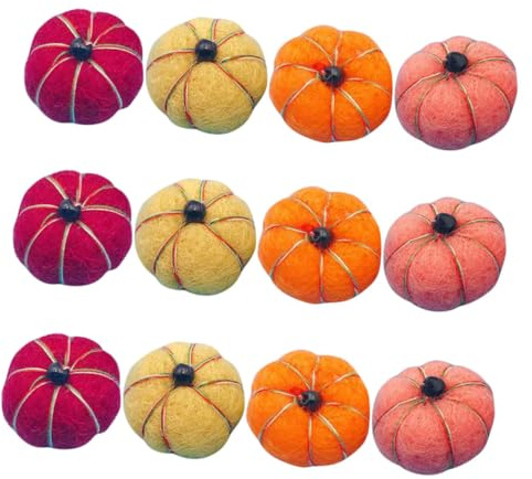 TEHAUX 12 Piezas De Calabazas De Fieltro Adorno Colgante Espumas De Fieltro Adornos De Calabaza Decoraciones Para Fiestas Decoraciones Decorativas De Acción De Gracias Bolas De