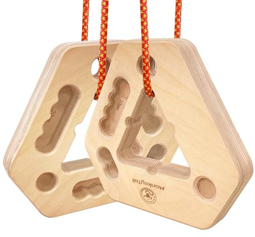 MonkeyTail Climbing Hangboard Doppelseitiges tragbares Fingerkraft-Trainingsbrett für Klimmzüge drinnen und draußen