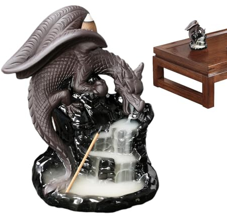 Drachen Rückfluss Räuchergefäß, Keramik Weihrauch Wasserfall, Drache Weihrauch Diffusor, Aromatherapie Drachenbrenner, Meditation Weihrauch Wasserfall, Rückfluss Räucherkegel