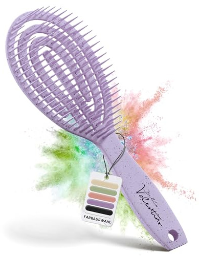 BellaValentino Haarbürste ohne Ziepen – Entwirrbürste für Damen, Herren & Kinder – Detangler Bürste – Perfekt für Locken, lange, kurze & nasse Haare – Nachhaltige Haarpflege – hitzebeständig
