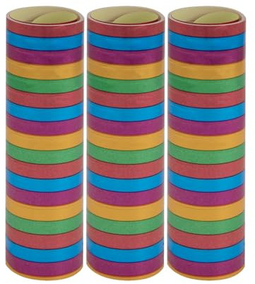 Idena 30560-Festoni Rotoli con 18 Strappi ciascuno, in Carta certificata FSC, Come Decorazione per Feste o Compleanni, Colore Metallic, 3 Rollen, 30560