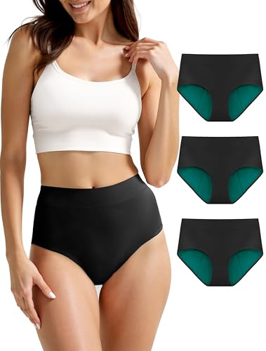 TIICHOO Periodenunterschwäsche Starke Blutung Hohe Taille Unterhosen Damen Saugfähigkeit Menstruationsunterwäsche
