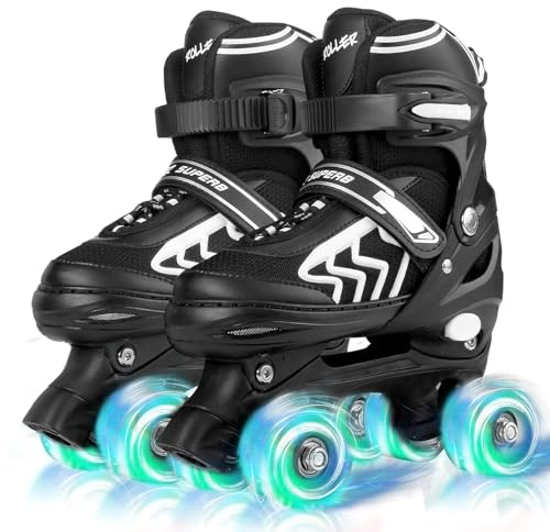 Pattini a rotelle per ragazze e ragazzi, rollerblade bambina bambini, adatti per uso interno ed esterno (Bianca, M (32-36 EU))