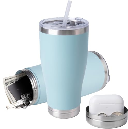 20oz Diversion Safe Wasserflasche, Edelstahlflasche mit verstecktem Fach für die Lagerung-Blau
