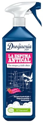 LA DROGUERIA 1919 Antikalk-Schaumreiniger mit Essig und Zitronensäure, Himbeerduft 750 ml. 4er Pack