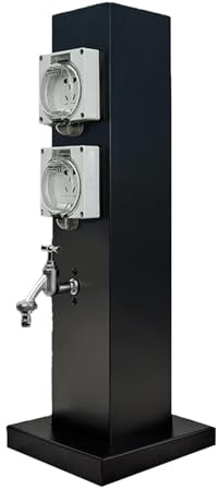 Colonne d'eau sur Pied, Fontaine Jardin, Poteau Intégré en Acier Inoxydable pour l'eau et L'électricité dans, Borne D'incendie Multifonctionnelle(60cm/24in)