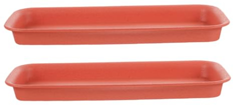 JOINPAYA 2 Pezzi Sottovaso Rettangolare per Piante Resistente Vassoio Tracimazione per Fioriere Adatto Vasi e Base Antiscivolo e Durevole