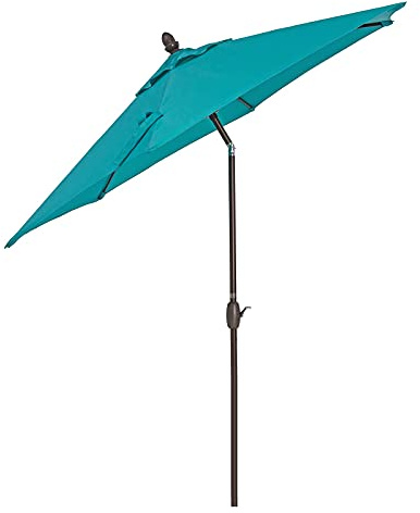 JCNAGXY Giardino da 2,7 m con Funzione di manovella e inclinazione, ombrellone Rotondo in Alluminio, ombrellone da Spiaggia Impermeabile e Resistente ai Raggi UV, Senza Base