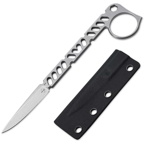 BÖKER PLUS® Sigurd 42 - leichtes Einsatzmesser feststehend 42 a konform - D2 Skelett Messer mit Kydex Scheide & Gürtel-Clip - EDC Neck Knife mit Droppoint Klinge - Ganzstahl Messer in Geschenkbox