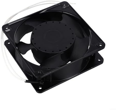 Yhenlovtt Ventilador térmico axial para casete de 120 x 120 x 38 mm, insertable para resistencia a estufas Elite, cuchillas de aire, funcionamiento silencioso, chimenea, madera, circulación de metal