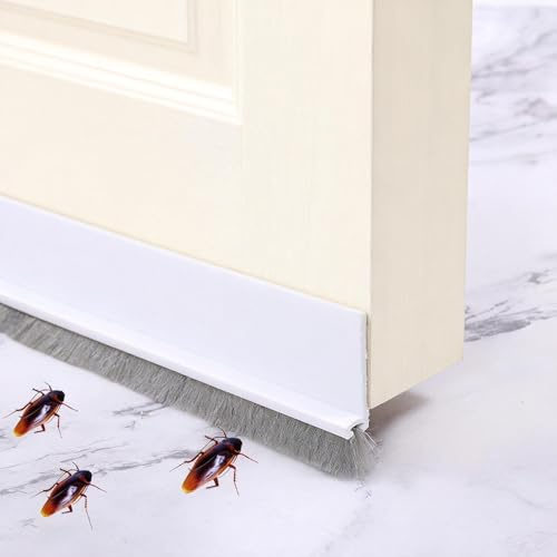 2 Pcs 100 * 3 CM Burlete Bajo Puerta, Junta de Cepillo para Puertas, Autoadhesivo Burletes Ventana Ajustable Tira de Sellado para Antipolvo Aislamiento Acústico, Viento, Agua e Insectos