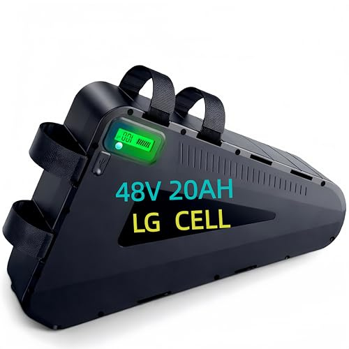 Batterie triangulaire au lithium 48V/52V 30Ah pour vélo électrique avec chargeur rapide + BMS pour moto électrique et VTT 0-2000W (48V 20Ah)