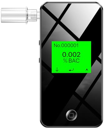 Breathalyzer, 2026 Upgraded Alcohol Breathalyzer Tester with USB Rechargeable & LCD Display, Portable Personal Breathalyzer for Home and Travel Use (Includes 10 Mouthpieces)