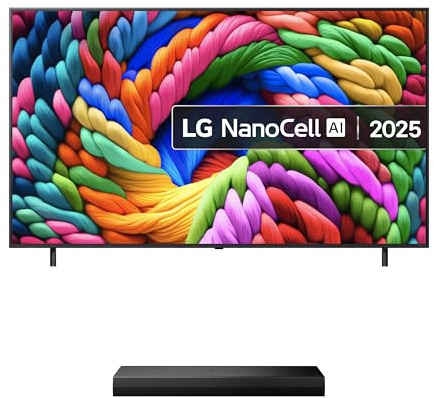 LG 75NANO90A6B (2025) 75-Inch NanoCell AI 4K UHD HDR Smart TV bundle with US20A Bluetooth Soundbar 2.0 Channel