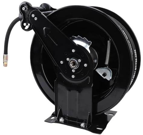 Fockety Avvolgitubo Per Idropulitrice Ad Alta Pressione, 32,81 Ft (10 m) – Avvolgitubo Retrattile Heavy Duty con Riavvolgimento Automatico, Tubo di Alimentazione da 4,9 Ft (1,5 m) e