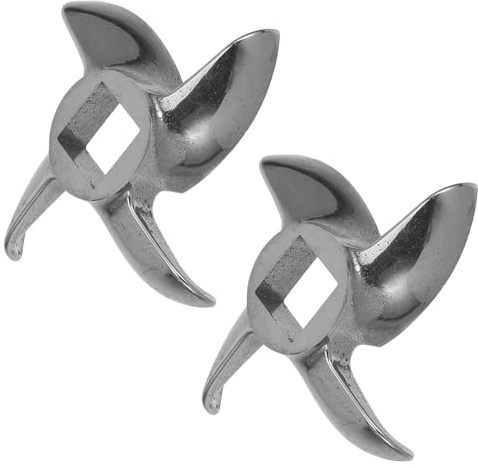 Operitacx 2 Cuchillas de Acero Inoxidable para Picadora de Carne Manual, Repuesto Resistente Precisión para Uso en Cocina y Procesamiento de Carne