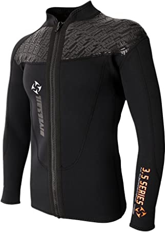 Milageto Chaqueta de Neopreno para Hombre Abrigo Deportivo con Cremallera Y Manga Larga Protección Solar Y Térmica Adecuada para Surf Snorkel Pesca Paddle, Negro, 3XL