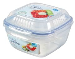 Sq Lunch Box with Tray & Sauce Pot 950ml (160 x 160 x 102mm)