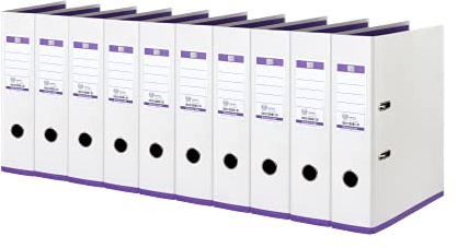 Oxford Ordner A4, myColour, 8 cm breit, zweifarbig in weiß und violett, 10 Stück