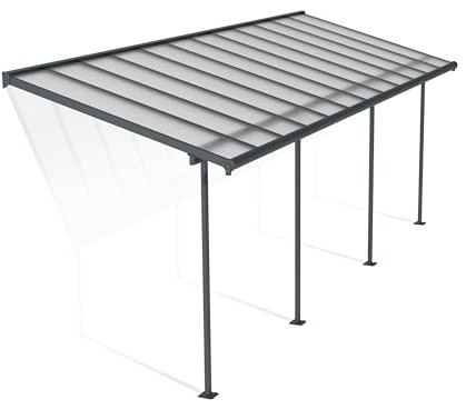 Canopia by Palram Pergola Sierra 2.3X6.9 en Aluminium Et Polycarbonate, Moderne & Élégante, pour Couvrir Une Terrasse Toute L’année (Grise Transparent)