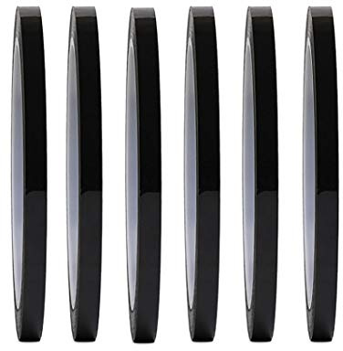 Fodattm 6 Rouleaux de Ruban Adhésif pour Art Graphique, Noir, 5 mm x 66 m, Effaçable à Sec, Parfait pour Tableau Blanc