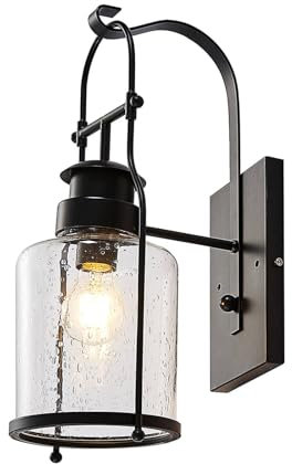 Lindby Wandleuchte, Wandlampe Innen (Laterne) Rozalie (Retro Vintage Antik) in Schwarz aus Metall (1 flammig E27) - Wandstrahler Wandbeleuchtung Schlafzimmer/Wohnzimmer Flurleuchte
