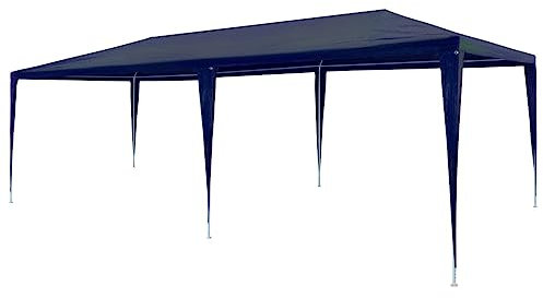 vidaXL Tenda per feste Matrimonio Tenda per attività all'aperto Evento Gazebo Giardino Baldacchino Istantaneo Padiglione Campeggio Picnic BBQ Riparo 9,8 'x19,7' PE Blu