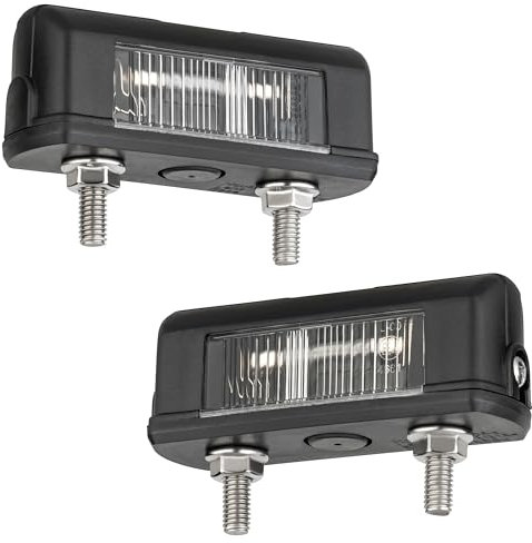 AUTOLIGHT 24 I 2 x Illuminazione Targa Illuminazione Targa 12 Volt per Rimorchi Auto Camion Omologazione StVO Dimensioni: 81mm x 28mm x 28mm